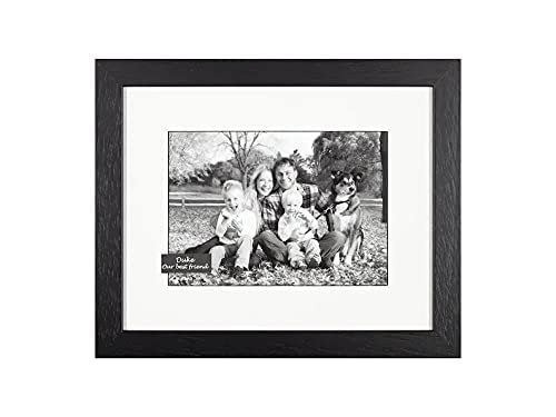 Solid Wood Pet Ashes Photo Frame Urn with Personalised Photos and Text, 10x8 (Black, With Standard Glass)