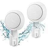 Marchpower Crochet Ventouse Sous Vide Lot de 2, Ventouse Crochet Puissante Sans Perçage, Crochet Mural à Ventouse salle de bain Résistants Jusqu'à 5 kg Réutilisables pour la Salle de Bain et Cuisine
