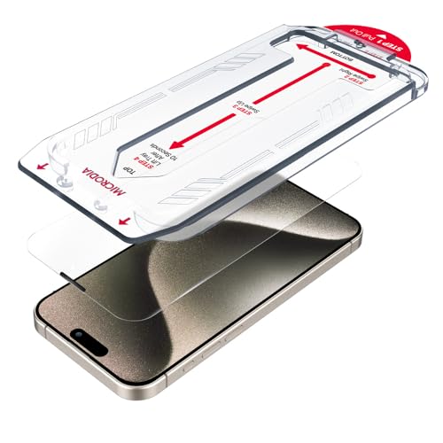 Protection écran iPhone 15 Pro Max Microdia haut-parleur propre et net