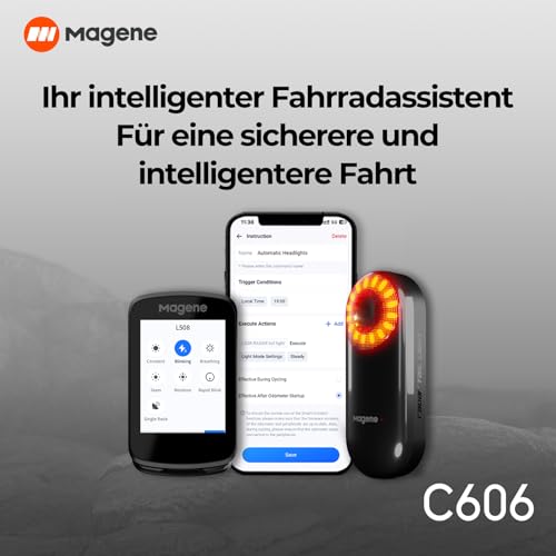 Magene C606 Touchscreen GPS Fahrradcomputer Navigation WiFi Bluetooth Datenübertragung...