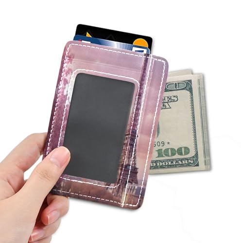 Romantic Paris Eiffel Tower Card Holder Slim Front Pocket Wallet Minimalist RFID Blocking Credit Card Case for Women Men4