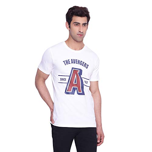 Image of Marvel Men Round Neck Short Sleeves Knitted T-Shirt