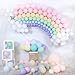 HomyBasic 12 in Assorted Pastel Color Balloons for Birthday Parties ( Pack of 100 with 50M Ribbon )