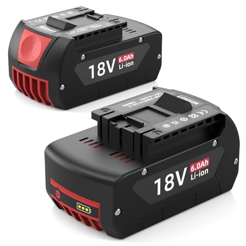 TONAMO 2 Pack 18V 6.0Ah Battery Replacement for Bosch 18V Battery Compatible with Bosch 18V Battery BAT609 BAT609G BAT618G BAT619 Cordless Power Tools