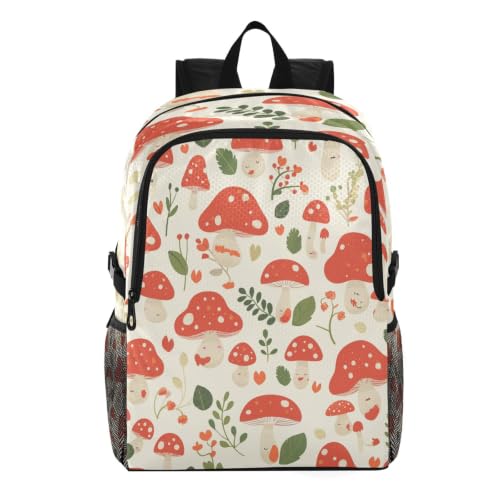 Sac à dos pliable imperméable champignon rouge pour marche et voyage