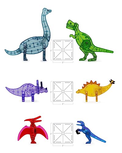 MAGNA-TILES Dino World XL 50-Piece Magnetic Construction Set, The ORIGINAL Magnetic Building Brand - image 4