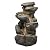Alpine Corporation WIN1184 Outdoor Floor 3-Tiered Rock Waterfall Fountain with LED Lights with Natural Stone Look, 40", Gray