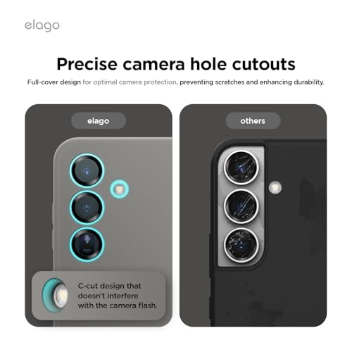 Image of elago Compatible with Samsung Galaxy S25 Plus Case, Liquid Silicone Case, Full Body Protective Cover, Shockproof, Slim Phone Case, Anti-Scratch Soft Microfiber Lining, 6.7 inch (Medium Grey)