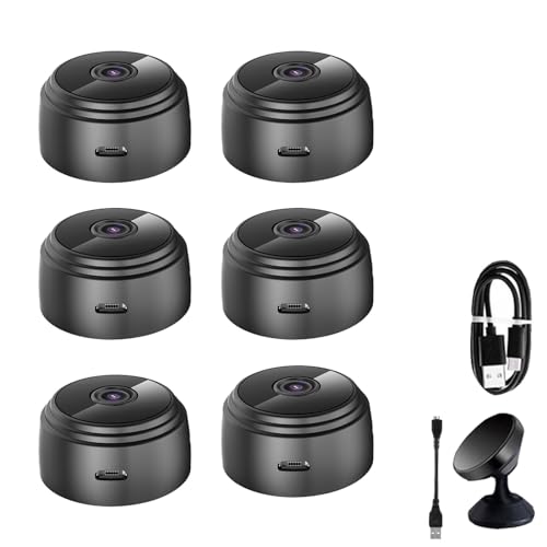 Vista Focus Magnetic Mini Security Camera, Mini 1080p HD Wireless Magnetic Security Camera, Outdoor Security Camera, Wireless Monitor Suitable for Indoor and Outdoor Use (Black*6)