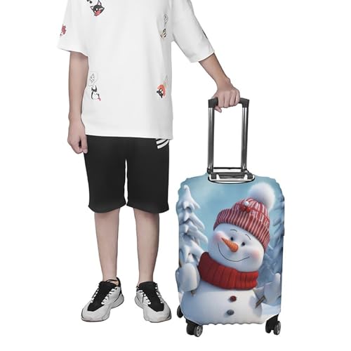 Travel Luggage Covers Naughty Snowman Print Elastic Suitcase Protectors Anti-Scratch Washable Luggage Cover Fit 19-21in Suitcase (S) 6