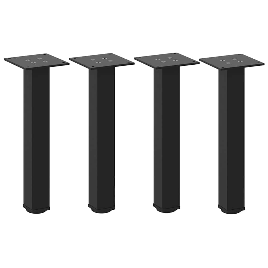 Gambe del tavolo 4 pz 30-32 cm acciaio verniciato a polvere nero per