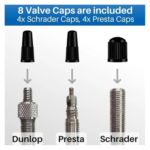 Bicycle Valve stem caps Valve Cap Sealing Ring Set Presta Valve Adapter Set with Bike Tire Caps for Pump Air Compressor Convert Presta Bicycle Valve Adapter miniatura 3