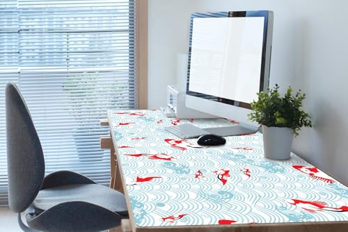 Grand sous-main de bureau carpes koï tapis de jeu étendu 120x60 étanche - 2