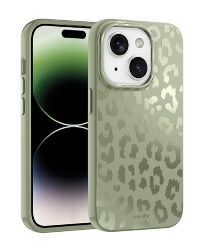 Coque iPhone 15 motif léopard vert pour un style branché en soirée