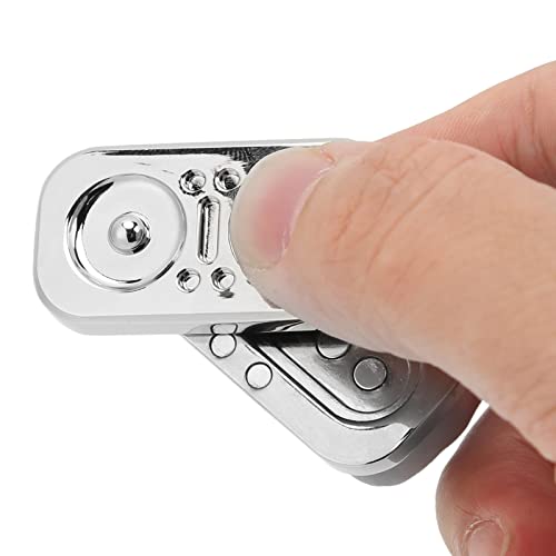 Fockety Magnetische Fidget Slider, Metall Poker Push Card Fidget Slider, EDC Erwachsene Fidget Spielzeug ADHD Autismus Sensory Relief Spielzeug, Metall Fidget Spielzeug für entspannende (Silber)