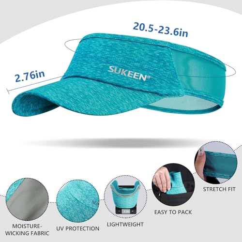 Image of Sukeen Sports Sun Visor Men Women Lightweight Portable Cooling Stretchy Visor Hat for Running, Golf, Daily Wear