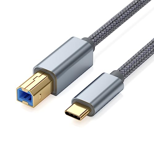 USB Type Cプリンター ケーブル 1m LpoieJun USB 2.0 Type C to USB 2.0 Bオス プリンターケーブルUSB C to Bプリンタケーブル スキャナーケーブルプリンターケーブル to USB C MIDIケーブル 高耐久性 ナイロン編み タイプCオス - タイプBオス （ヤマハカシオデジタルピアノMIDIコントローラーDJコントローラー適用） (インクグリーン)