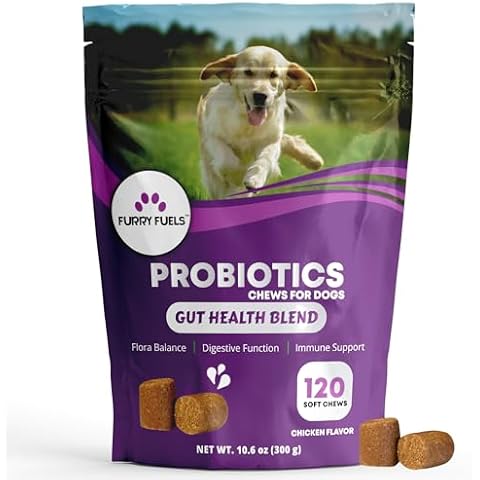 Dog Probiotics for Digestive Health - 120 Dog Chews - Probiotics for Dogs - Dog Probiotics for Yeast, Itchy Skin and Itchy Ears, Yeast Infection Treatment for Dogs - Flora Balance, Immune Support Cover