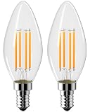 Vanke E14 LED Light Bulb, 4W (40W Equivalent), Warm White 2700K, 2-Pack