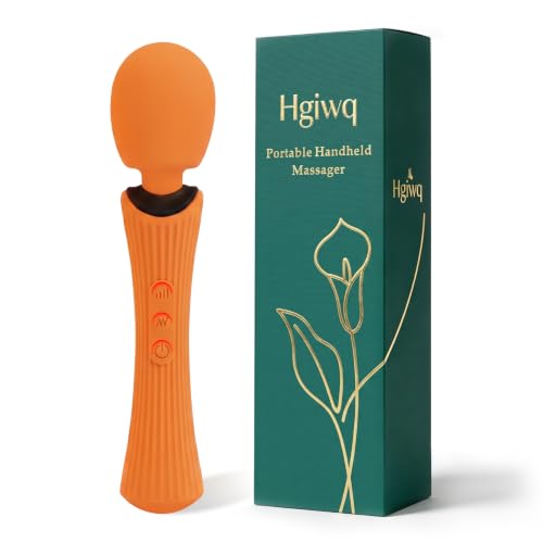 Image of Handheld Personal Wand Massager - USB Rechargeable & Skin-Friendly Silicone, Orange