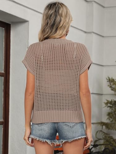 ANRABESS Womens Tops 2025 Trendy Summer Shirts Crochet Cap Sleeve Knitted Sweater Beach Vacation Clothes Fall Fashion Outfits4