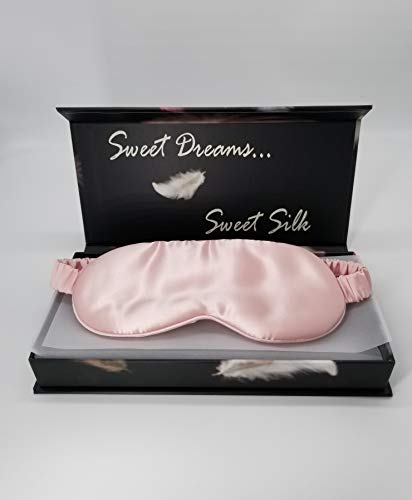 MILAN SILK 100% Pure Mulberry Silk Eye Mask (Passion Pink) – One Size Fits All –LUXURIOUS 22 Momme, Grade 6A – Prevents Fine Lines & Retains Moisture–Hypoallergenic & Breathable