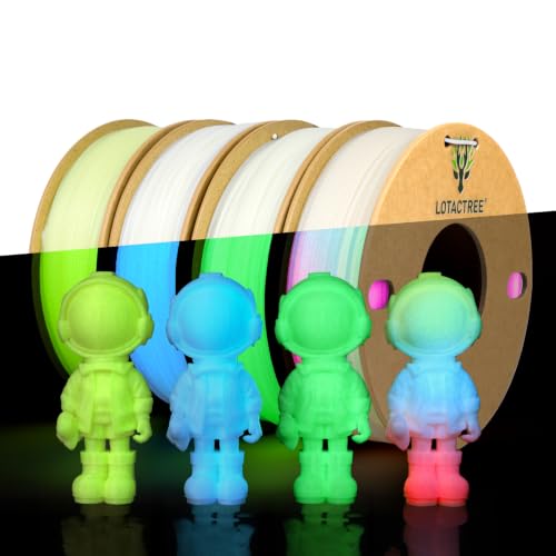 Image of PLA Filament Glow Bundle, 3D Printer Filament 1.75mm, 250g*4 | 4-Pack Glow in the Dark 3D Filament (Blue /Green /Yellow-Green /Rainbow) Offers High-Intensity Brightness At Night