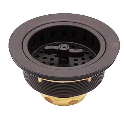 Westbrass A213-12 3-1/2" Wing Nut Twist Style Large Kitchen Sink Basket Strainer, Oil Rubbed Bronze by Westbrass - Used condition - CA$26.40