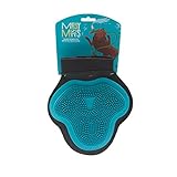 Messy Mutts Reversible Silicone Pet Grooming Glove | Gentle Massage, Brush, Bath and Dog Hair Removal Mitt | One Size Fits All | Blue