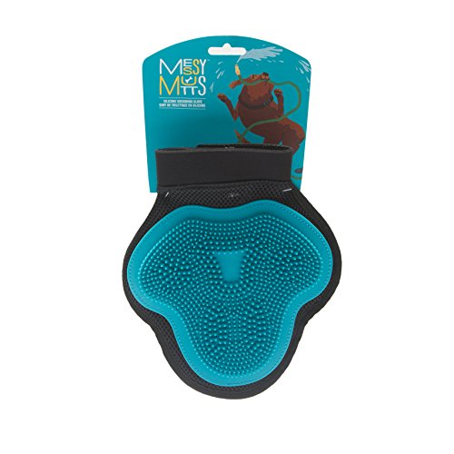 Messy Mutts Reversible Silicone Pet Grooming Glove | Gentle Massage,
