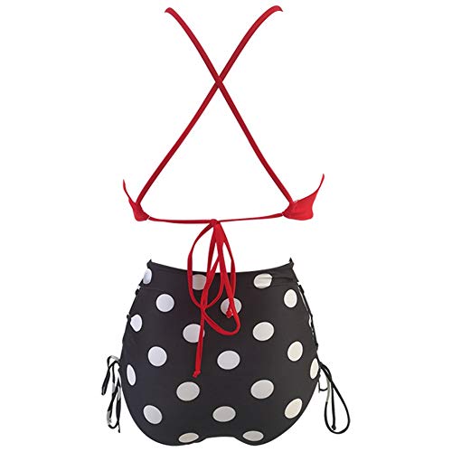 Girlandsea Women High Waisted Bikini Two Piece Backless Tankini Swimsuit Set Red Polka Dot Xxl #TOP1