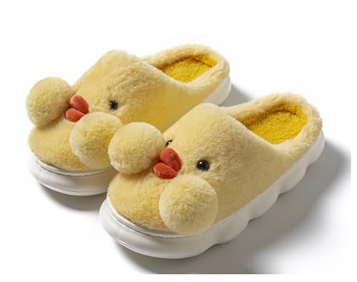 YILANLAN Women's & Men's Winter Duck Slippers - Warm & Cute Animal Cartoon Home Slippers
