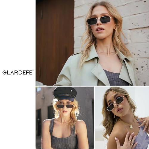 Y2k Rectangle Sunglasses for Women Men - Retro 80s 90s Narrow Oval Shades2