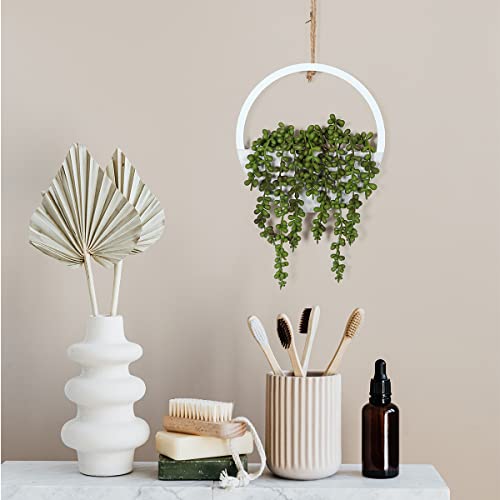 Hobyhoon Artificial Hanging Plants Hanging Planter Fake Succulents Artificial String Of Pearls With Pot And Lanyard For Home Office Wall Decoration #TOP2