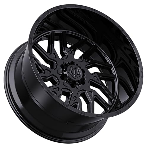 TIS 544B 20X9 Gloss Black - 8X6.50 Bolt Pattern, +01 Offset, Hub Bore 125.2mm