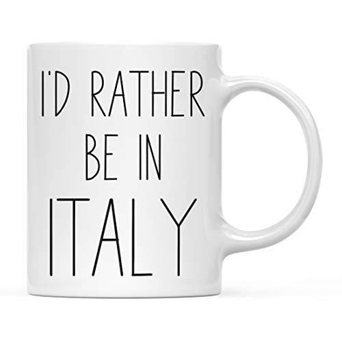 Andaz Press World Country Adventure 11oz. Coffee Mug Gift, I'D Rather Be In Italy, 1-Pack, Summer...