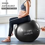 AGREJO Yoga Ball, Exercise Ball for Working Out, Anti-Burst and Slip Resistant for Physical Therapy, Birthing, Stretching, Flexible Seating, Home Gym, with Pump (L: 23-26ines/58-65cm) - Image 3