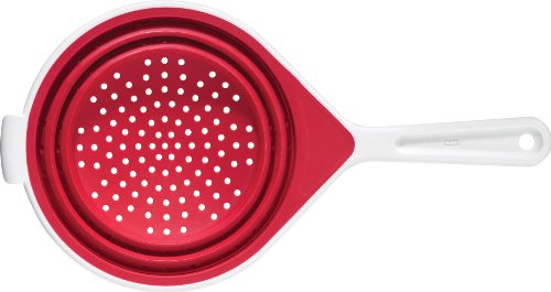 Chef'n SleekStor Collapsible Colander Medium 8-Inch Diameter, Cherry/Meringue