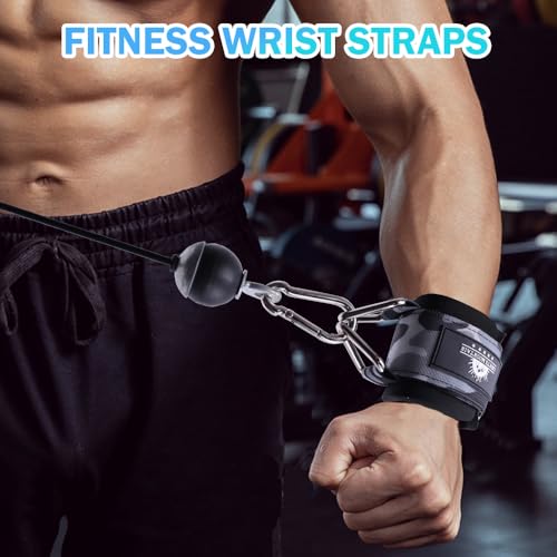 Image of Wrist Cuffs for Cable Machines - Padded & Adjustable Straps for Lateral Raises, Tricep Pushdowns & Strength Training