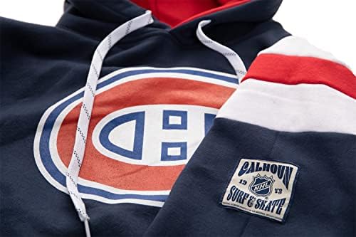 Calhoun NHL Surf & Skate Mens Varsity Retro Style Pullover Hoodie – The Coastal Collection (Large, Montreal Canadiens) - 3
