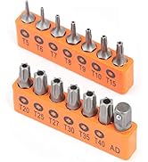 HORUSDY 14-Piece Tamper Resistant Star Bits, S2 Alloy Steel, T5 - T40 Security Torx Bit Set