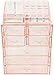 Sorbus Clear Cosmetic Makeup Organizer - Make Up & Jewelry Storage, Case & Display - Spacious Design - Great Holder for Dresser, Bathroom, Vanity & Countertop (3 Large, 4 Small Drawers) [Pink]