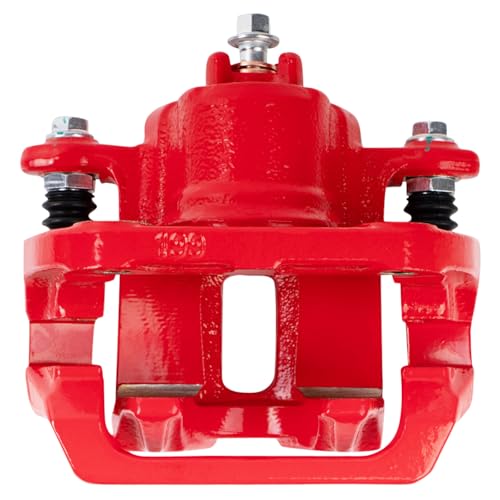 Image of TRQ Performance Rear Brake Caliper Set Painted Red Brackets Compatible with 2005-2010 Honda Odyssey