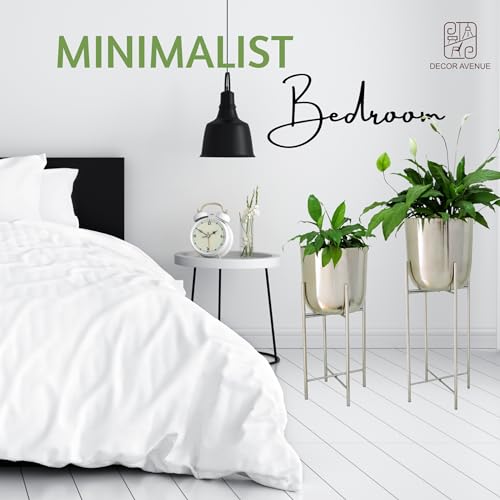 Image of Planters for Indoor Plants Metal Planters for Living Room Metal and Electroplated Nickel | Durable Planters for Living Room Bedroom Home and Office