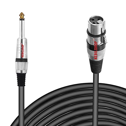 Image of Microphone Cable 3 Pin XLR Female to 1 /4 inch TS 6.35 mm Male 5 Meter /16 Feet, TRS to XLR Female Cable For Dynamic Microphone,Amplifier. (BLACK)