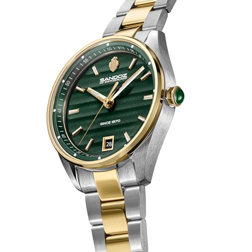 Image of Sandoz Bachelin Premium Quartz Green Dial Swiss Made Watch for Women - SZWLH0001115
