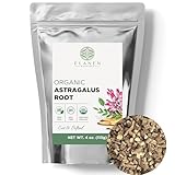 Elanen Naturals Organic Astragalus Root 4 oz. (113g), USDA Certified Organic Astragalus Membranaceus Dried Root Tea, Huang Qi, Cut & Sifted