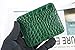 Green Minimalist Credit Card Holder Crocodile Alligator Leather RFID Blocking Thin Double Side Slim Handmade Exotic Leather Wallet