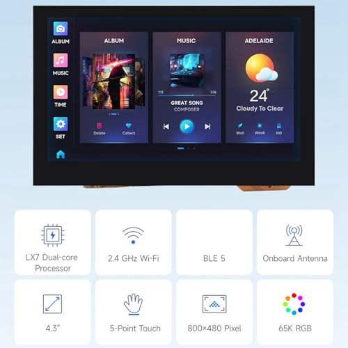 Module de développement d'écran tactile capacitif 4.3" double cœur WiFi Bluetooth - 3