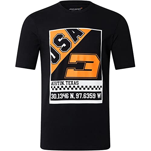 Image of McLaren F1 Team, Daniel Ricciardo, Special Edition, USA Graphic T-Shirt, 100% Cotton, Adult Sizes, Official Merchandise (Large) Black